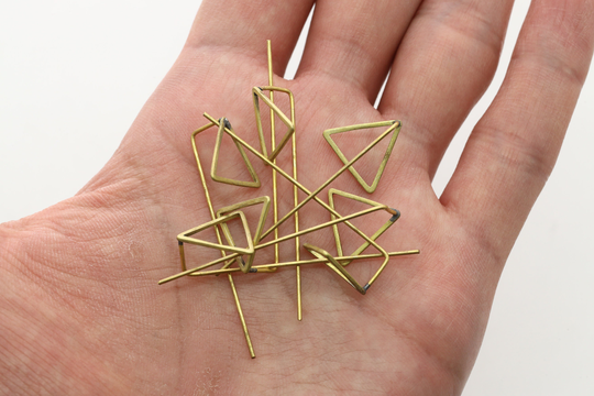 Raw Brass, Triangle Hook Earrings | S, Earring Back, Brass, Raw Earrings, Making Supplies, 10 Pcs, [Rt58-G2]