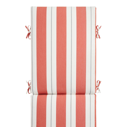Sunbrella Persimmon Stripe Outdoor Patio Chaise Lounge Cushion: Orange/Multi - Acrylic by World Market
