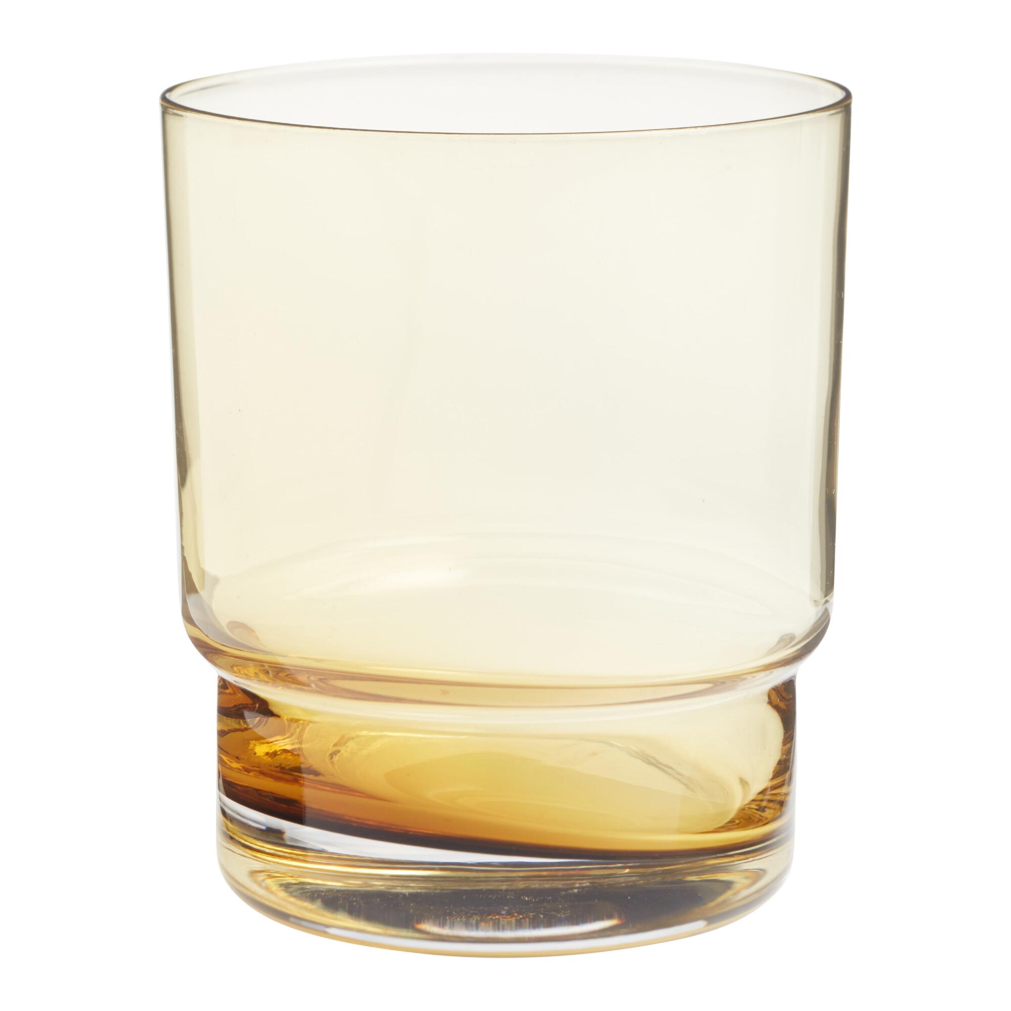 Amber Stackable Double Old Fashioned Glass Set of 2: Orange by World Market