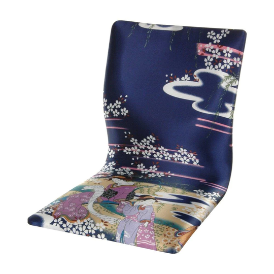 Oriental Furniture Tatami Meditation Asian Indigo Blend Contemporary Accent Chair | TM-CHAIR-GBLU