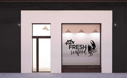 Fish Store Wall Decal, Seafood Sticker, Fish Restaurant Art, Vinyl Letter, Fish Shop Sticker, Seafood Art Ff0016
