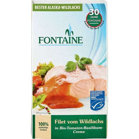 Fontaine Wildlachs Filet in Bio-tomato basil cream, 200g
