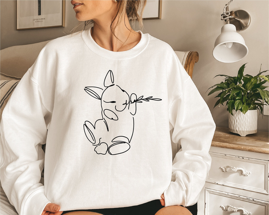 Rabbit Sweatshirt, Easter Shirt, Bunny Floral Cute Gift, Apperal Lover Sweatshirt