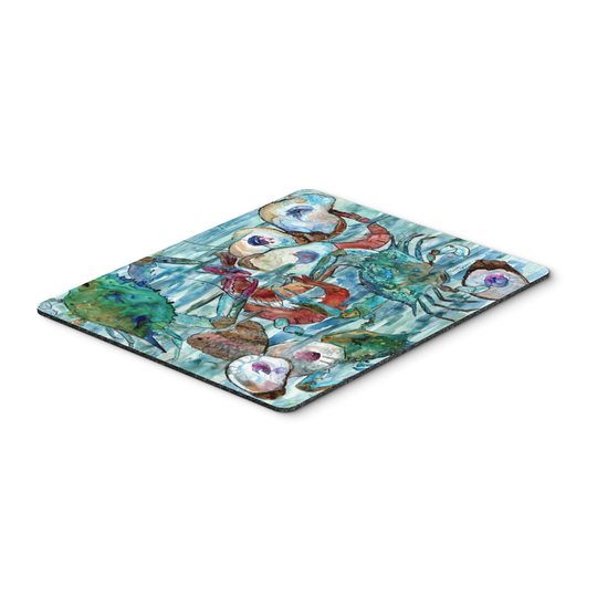 Caroline's Treasures 8964MP Watery Shrimp, Crabs and Oysters Mouse Pad, Hot Pad or Trivet, Large, multicolor