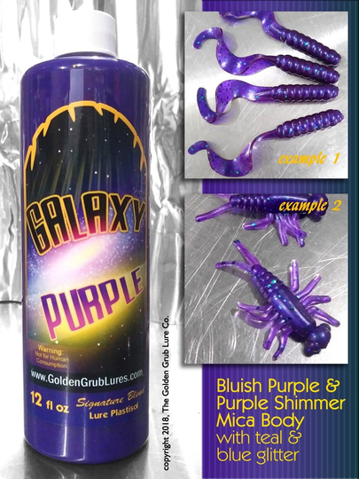 Galaxy Purple Signature Blend 12 Fl Oz Bottle Plastisol Fishing Lure Making Soft Plastic
