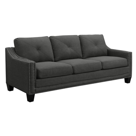 Picket House Furnishings Mauldin Modern Charcoal Polyester/Blend Sofa in Brown | UMO090300E