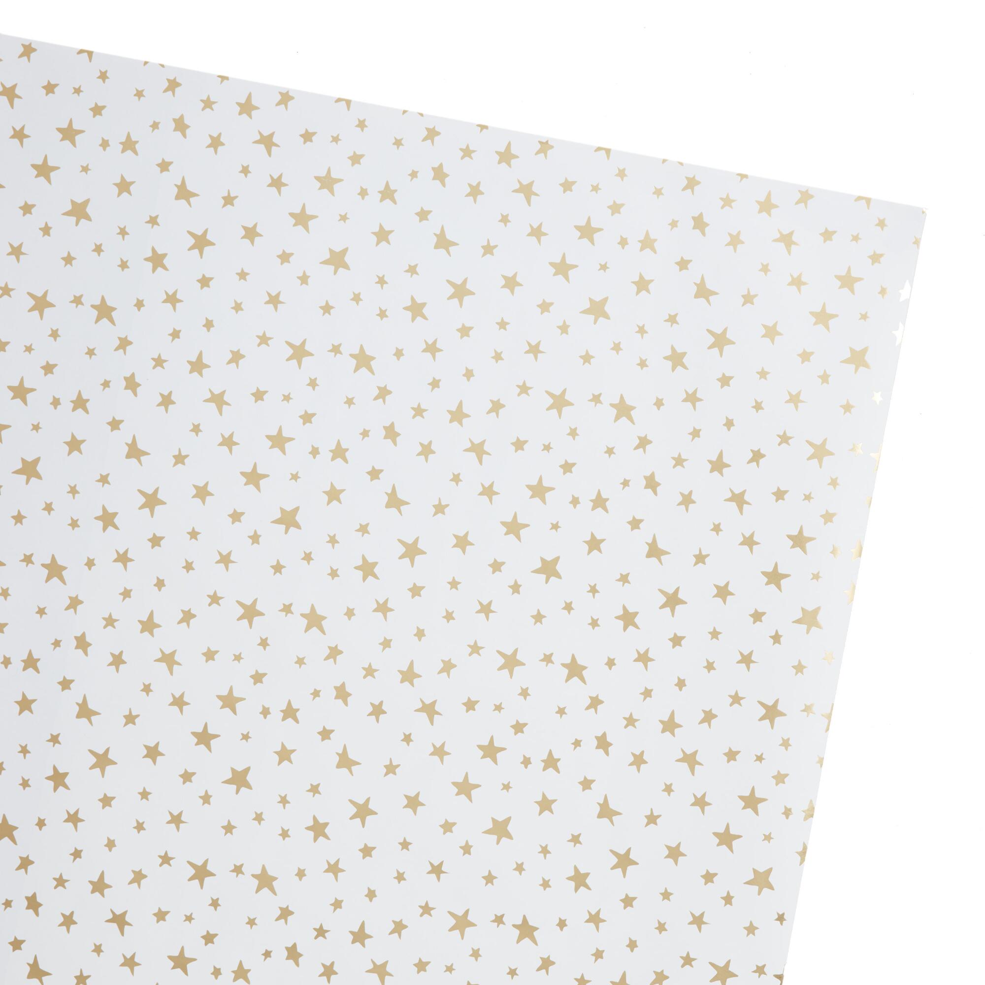 Gold Stars Kraft Wrapping Paper Roll by World Market
