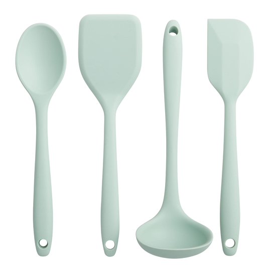Mini Sage Green Silicone Cooking Utensils Set of 4 by World Market