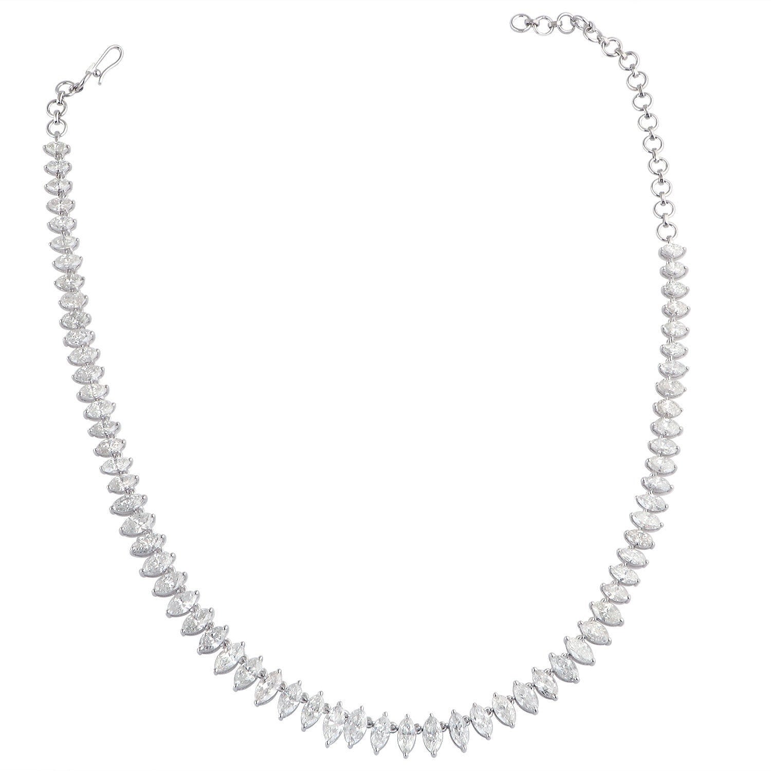 On Sale Natural 16.8 Ct Marquise Diamond Necklace Gold 14K Si Clarity Hi Color Certified Diamonds Jewelry Wedding & Anniversary Gift