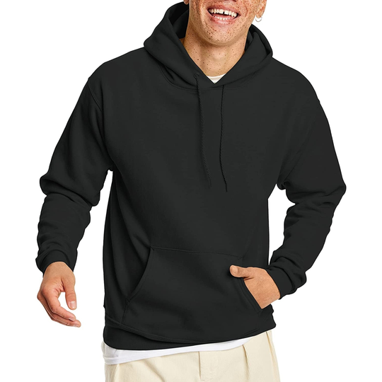 Hanes Men's Sweatshirt, EcoSmart Fleece Hoodie, Cotton-Blend Fleece Hooded Sweatshirt, Plush Fleece Pullover Hoodie - black, x-large