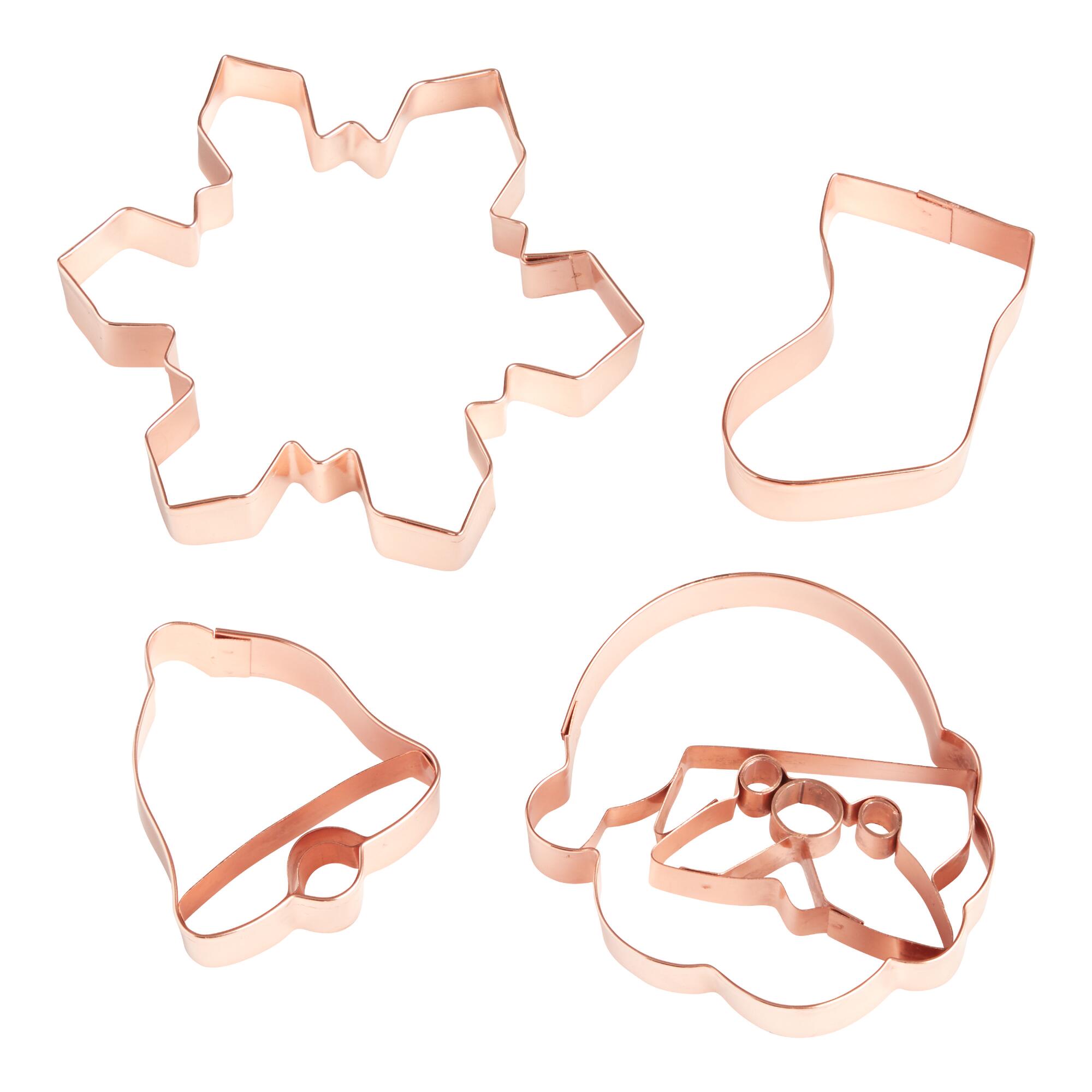 Copper Traditional Holiday Icon Cookie Cutters Set of 4: Metallic - Iron by World Market
