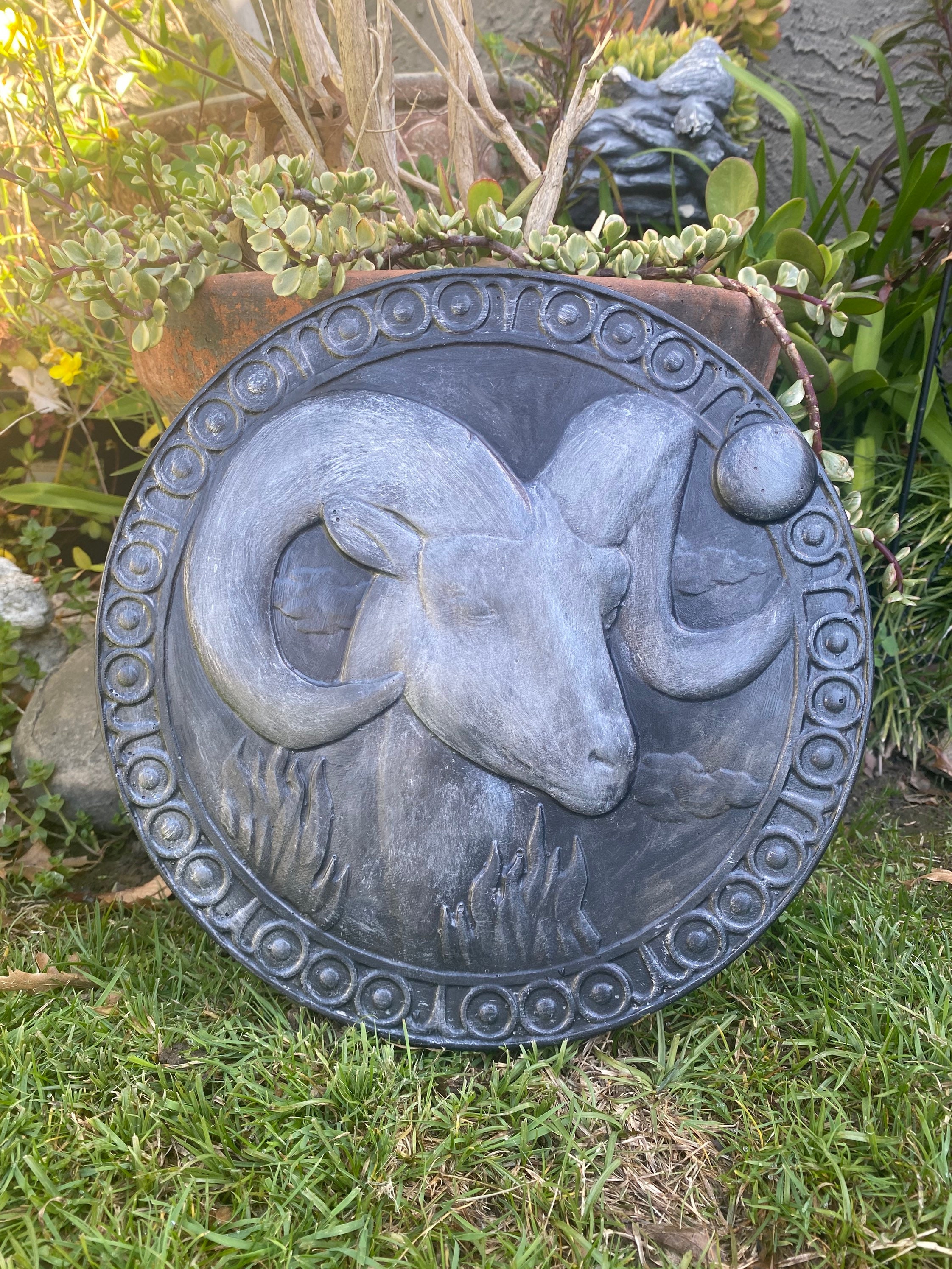 Aries, Zodiac Stepping Stone, Astrology Birthday Self Gift, Sign, Housewarming Garden Decor, Sign Garden Stone