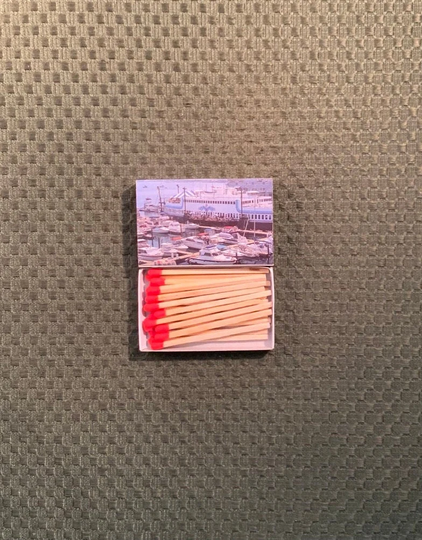 Vintage Matchbook, Dimillos, Floating Seafood Restaurant, Portland, Maine, Matchbox, with Wooden Match Sticks, Free Ship in Usa