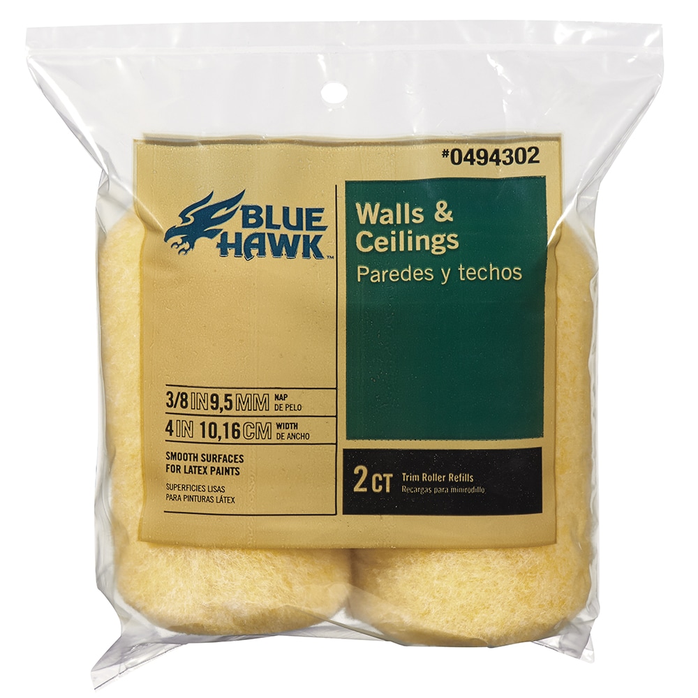 Blue Hawk 2-Pack 4-in x 3/8-in Mini Synthetic Blend Paint Roller Cover | 91422