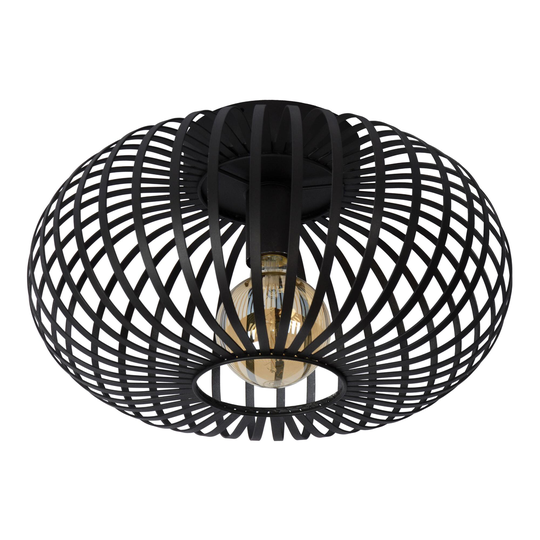 Black Metal Cage Flush Mount Jorna Ceiling Light by World Market