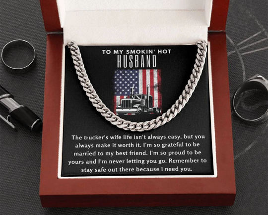 Drive Safe Truck Driver Gift, Gift For Mens Chain Necklace, Anniversary Driver, Christmas Trucker