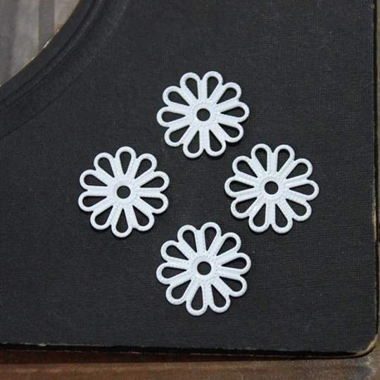 10Pcs White Enameled Raw Brass Filigree Jewelry Connectors Setting Cab Base Connector Finding | Filig-Ew-3