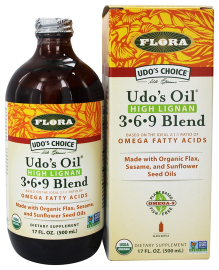 Flora - Udo's Choice Udo's Oil High Lignan 3-6-9 Blend - 17 fl. oz. (Formerly Udo's Choice High Lignan Oil Blend) DAILY BLEND