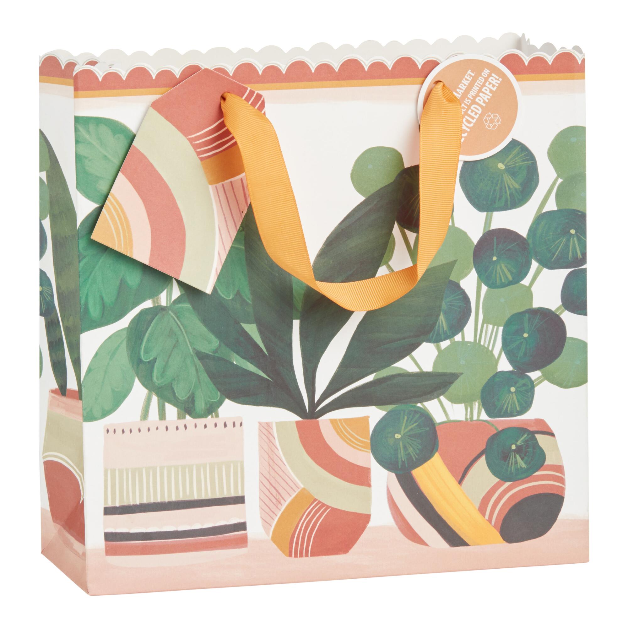 Square Potted Plants Gift Bag Set Of 2 by World Market