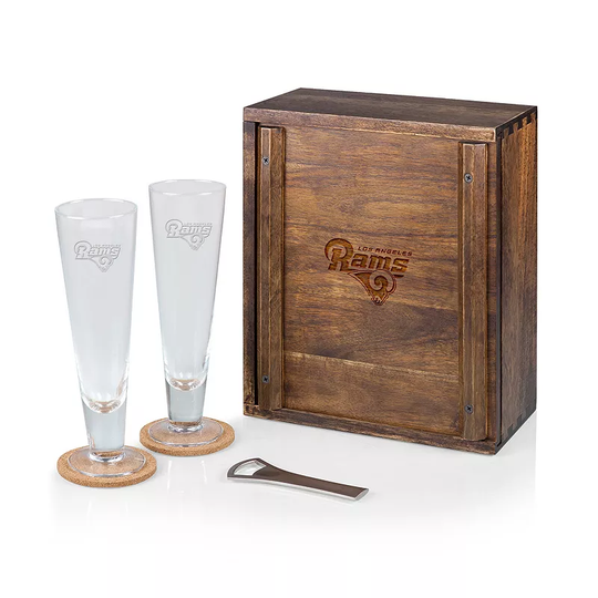 Picnic Time Los Angeles Rams Pilsner Beer Gift Set, Brown
