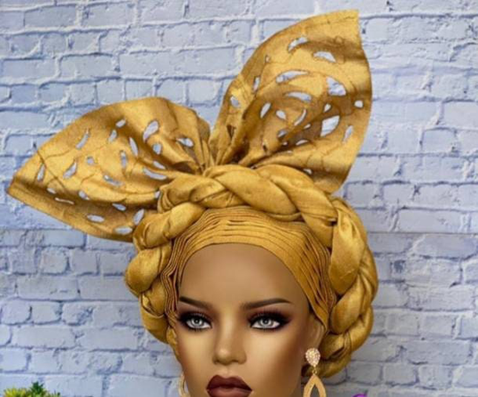 African Autogele/Fan Autogele/African Headwrap/African Turban/African Headgear/Aso-Oke
