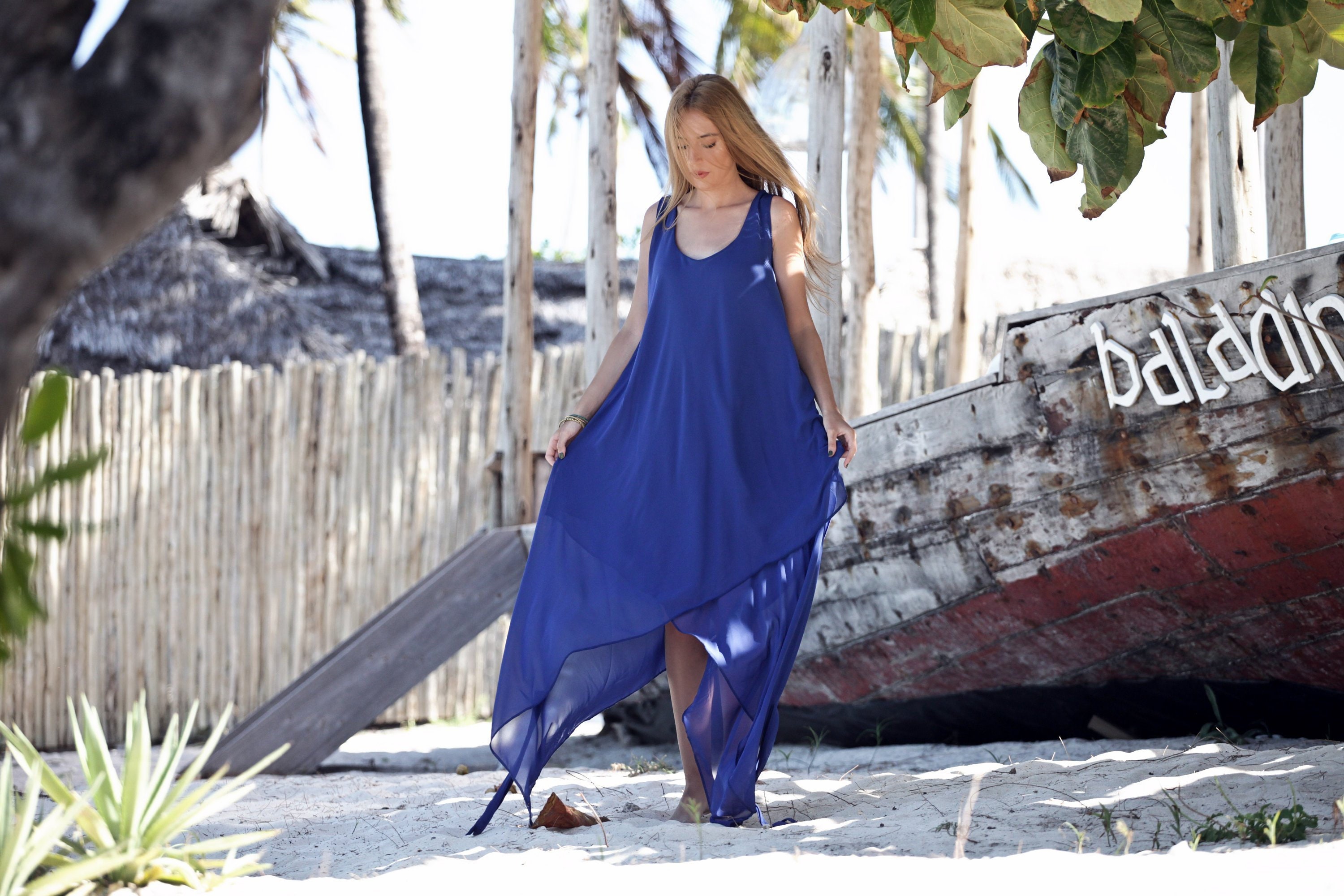 Beach Maxi Dress, Long Chiffon Wedding Party Top