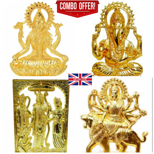 Ganeshji + Laxmiji + Durga mata + Ram wealth statue diwali pooja temple mandir