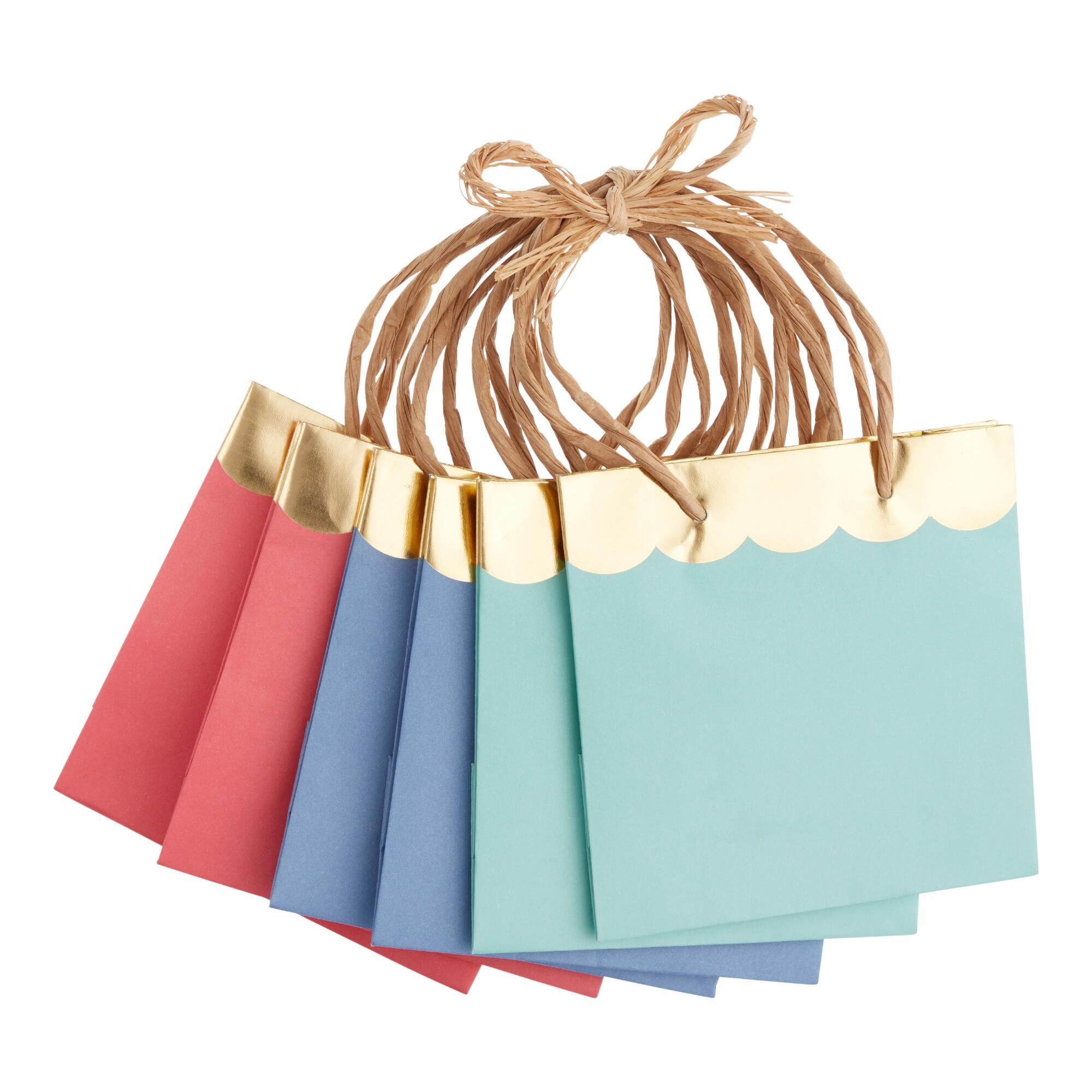Mini Meri Meri Gold Scalloped Gift Bags 6 Pack by World Market