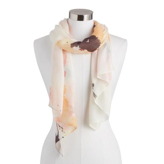Watercolor Splash Textured Stripe Scarf: Multi - Polyester by World Market