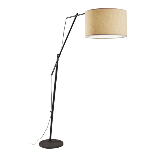 Matte Black Industrial Adjustable Broome Arc Floor Lamp - Metal by World Market