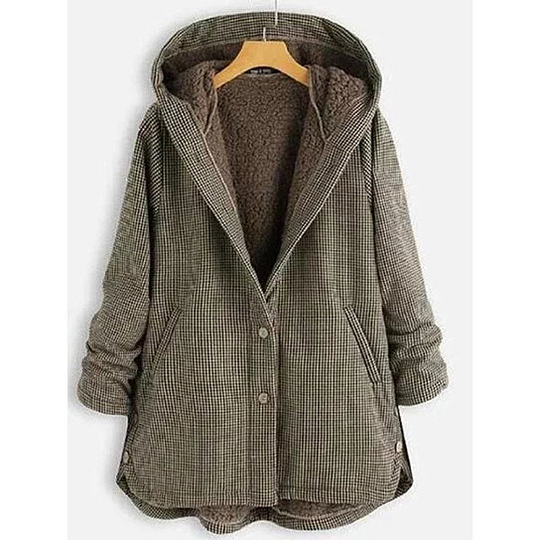 Buttoned Hoodie Casual Cotton-Blend Outerwear - Gray, 5XL - 5xl grey