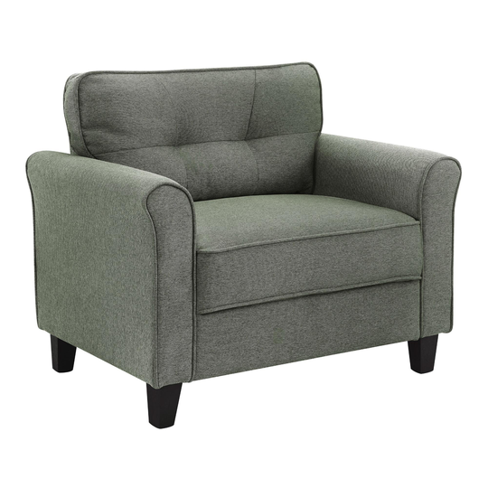 Roll Arm Caldwell Upholstered Chair: Green by World Market