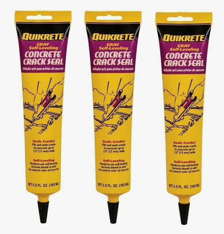 3pk~Quikrete Self-Leveling CONCRETE CRACK SEAL 5.5 oz Gray Cement Blends 8640-15
