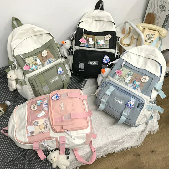 School Bag, Computer Backpack, Laptop Backpack, Ita Bag Black, Cute Everyday Nylon Large Capacity Backpack