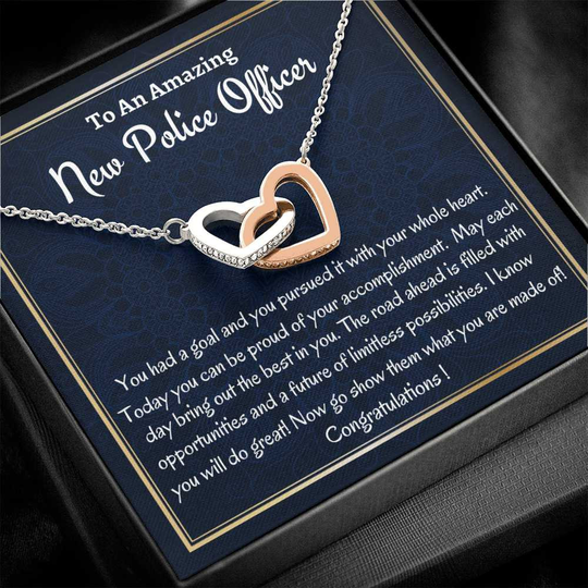Police Officer Gift, Graduation Gift For Women, Two Heats Necklace, New Her