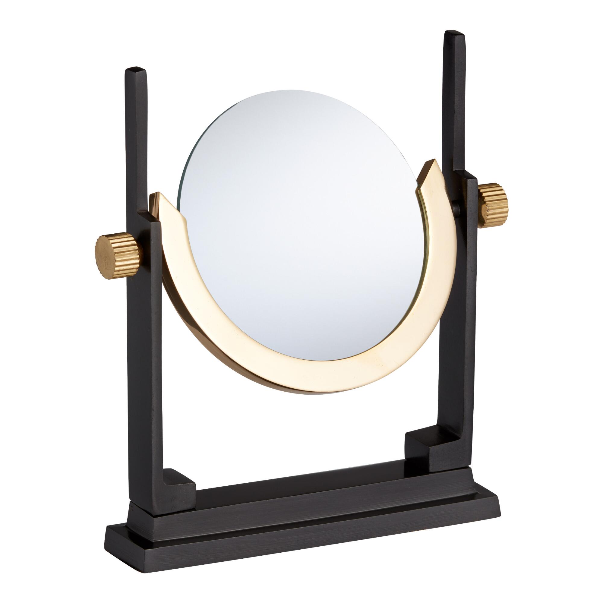 Brass Magnifying Glass on Wood Stand: Black - Metal by World Market