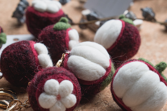 Felted Mangosteen, Needle Felt Wool Ornament, Play Food, Felting Fruit, Shape, Accessories, Woolen Fruit