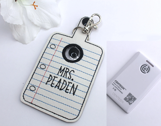 Alarm Id Badge Holder, Holder Key Ring, Personalized Notebook Paper Vertical Card Case, Lanyard Accessory, Teacher Gift