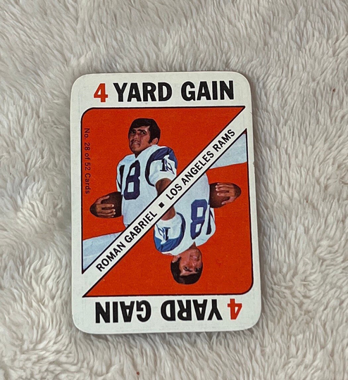 1971 Topps Game Football Roman Gabriel #28, Rams