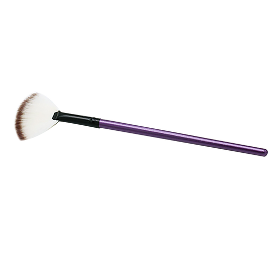 Pro Fan Shape Makeup Cosmetic Brush Blending Highlighter Face Powder Tool - purple
