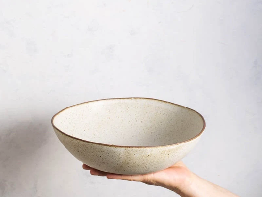 Rustic White Ceramic Prep Bowl, Serving Ceramics Ramen Stoneware Salad Dinner Noodle Soup Bowl