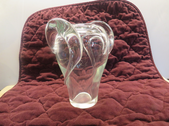 Scandinavian Art Glass Horn Vase About 6" X 4"
