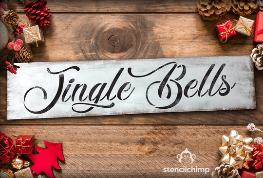 Jingle Bells Stencil | Christmas Xmas Stencil Farmhouse Holiday Decor For Mantel