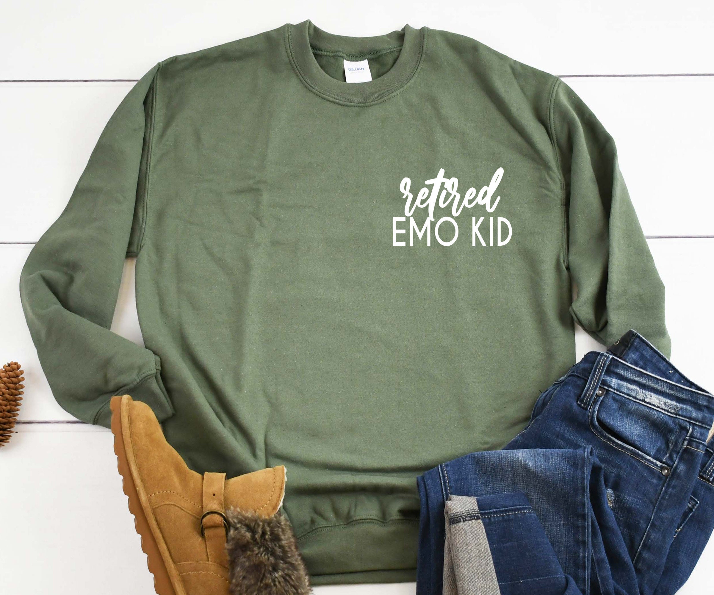 Retired Emo Kid Sweatshirt Funny Sweater Emo 90S Gift For Friend Trending