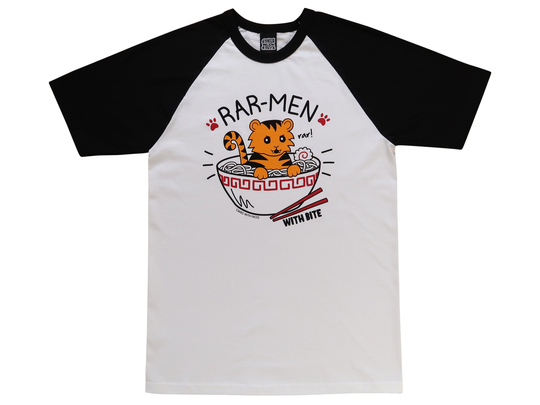 Rar-Men T-Shirt - Japanese Ramen Noodles Baseball Unisex/Mens Womens Clothing Cute Tiger
