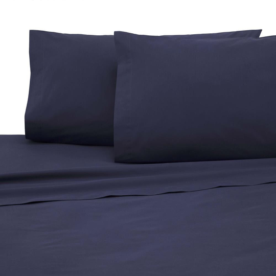 WestPoint Home Martex 225 Thread Count Sheet Queen 225-Thread Count Cotton Blend Navy Bed Sheet in Blue | 028828991621
