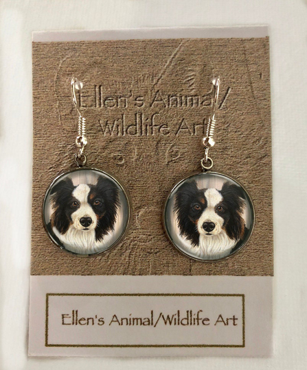 Beautiful Border Collie, Earrings, Jewelry, Mini Australian Shepherd, Fashion, Adornment, Accessory, Pet, Dog, Animal Lover