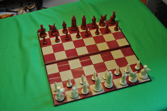 Vintage Kingsway Florentine Miniature Magnetic Chess Set