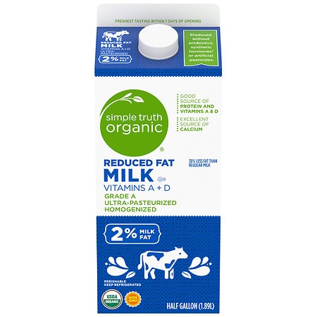 Kroger Simple Truth Organic 2% Reduced Fat Milk - 64.0 fl oz