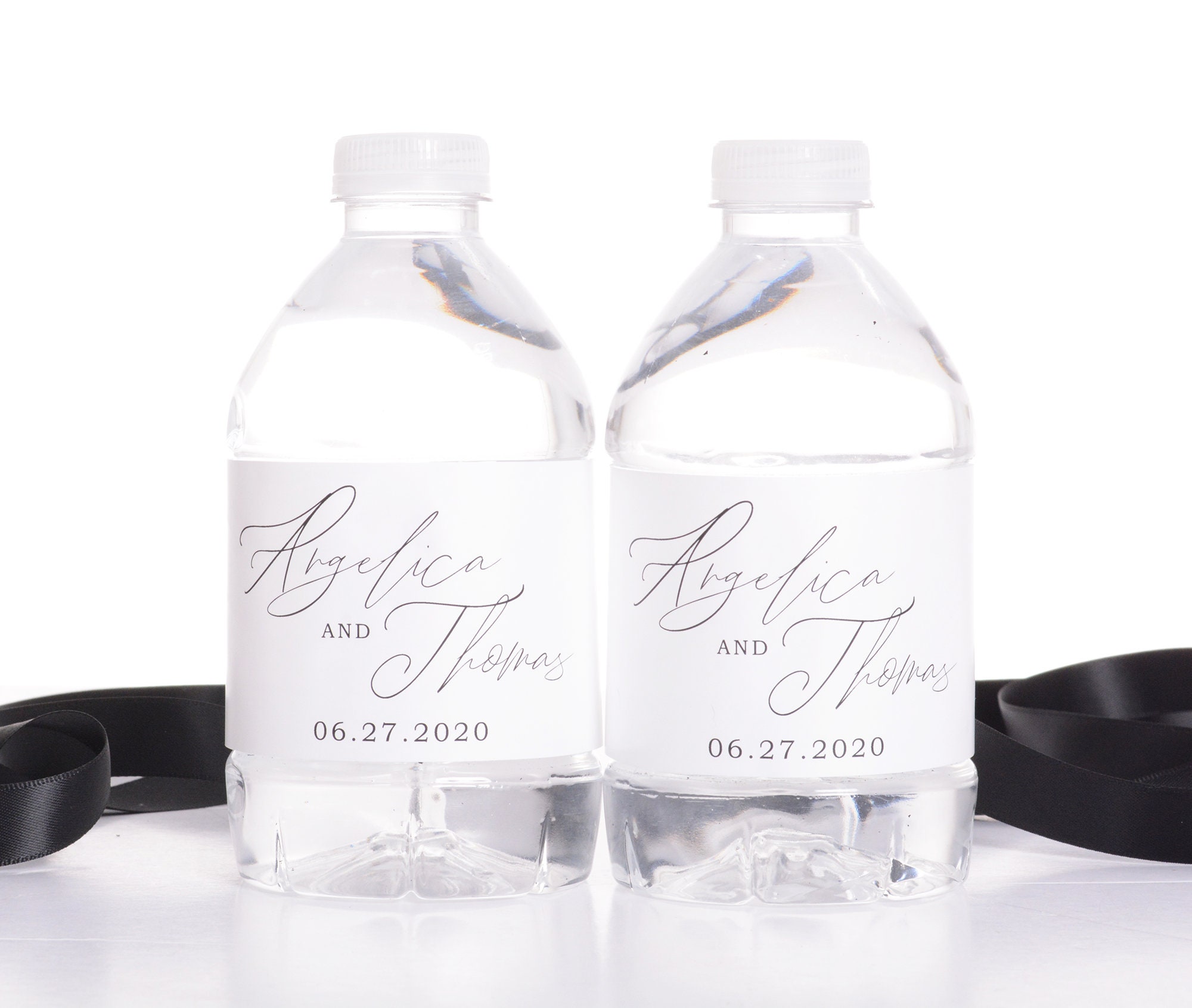 Script Wedding Stickers, Waterproof Bottle Labels, Stylish Water Wraps, Custom Reception Decorations - #wdiw-328